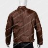 Mens Cafe Racer Slimfit Brown Leather Jacket