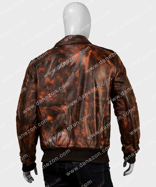 Mens Aviator A2 Bomber Distressed Leather Jacket