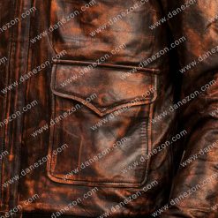 Mens Aviator Distressed Brown A2 Bomber Leather Jacket