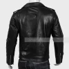 Mens Motorcycle Style Black Leather Jacket