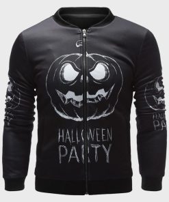 Halloween Party Black Bomber Jacket for Mens