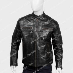 Mickael Black Cafe Racer Leather Jacket