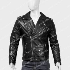 Mens Style Black Asymmetrical Zipper Motorcycle Leather Jacket
