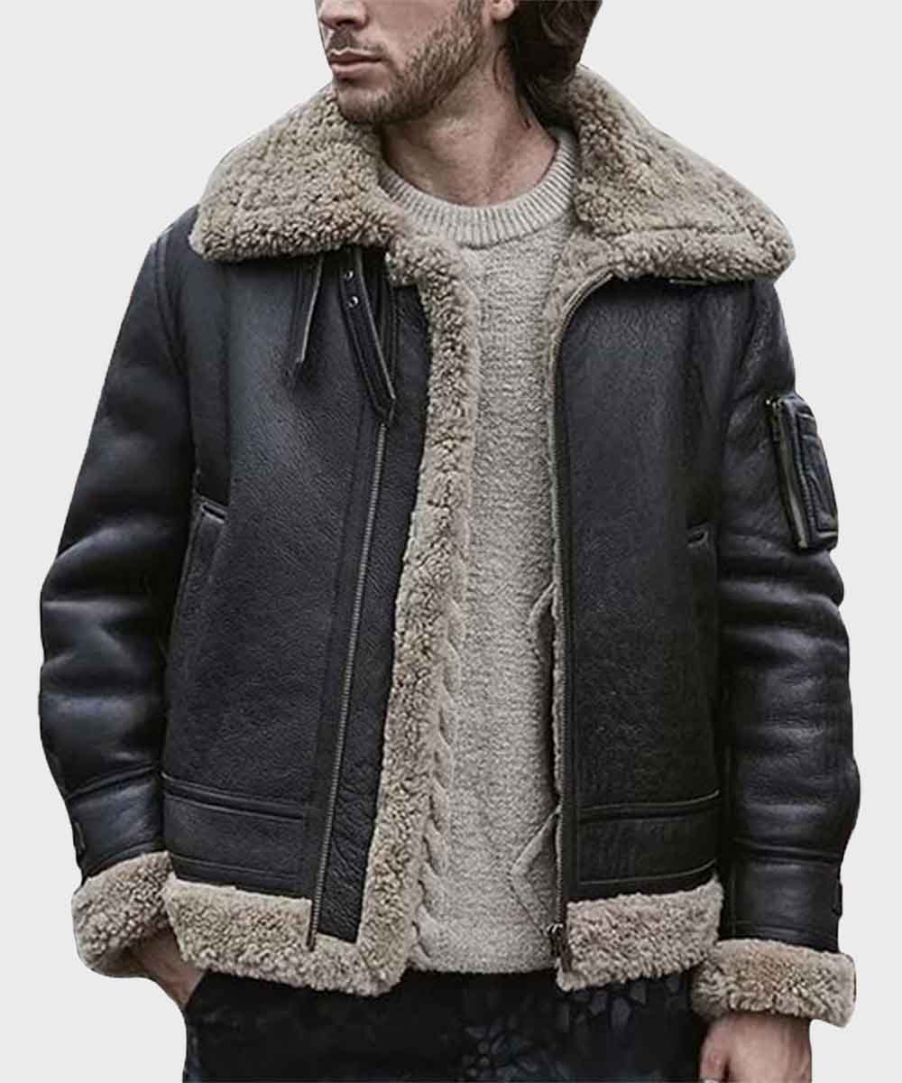 sheepskin leather jacket mens