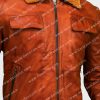 Distressed Brown Waxed Aviator Bomber Jacket for Mens