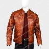 Mens Cafe Racer Brown Distressed Biker Leather Jacket