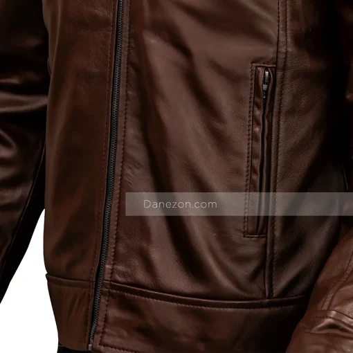 Classic Dark Brown Cafe Racer Leather Jacket