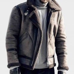 Mens B3 Distressed Winter Shearling Leather Jacket