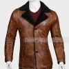 Black and Brown Shearling Leather Coat