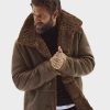 Winter Shearling Brown Sheepskin Leather Jacket for Mens Outfits