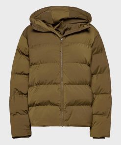 Mens Brown Winter Hooded Puffer Jacket