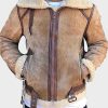 Mens B3 Tan Brown Shearling Sheepskin Leather Jacket