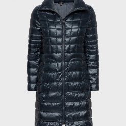 Dark Navy Winter Puffer Long Coat