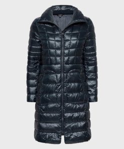 Dark Navy Winter Puffer Long Coat