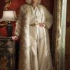 Ratched Sharon Stone White Fur Long Coat
