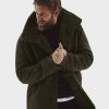 Mens Sheepskin Shearling Green Winter Leather Jacket