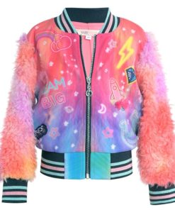Women Rainbow Cosmic Theme Bomber Jacket
