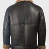 Mens Black Shearling Aviator B3 Leather Jacket