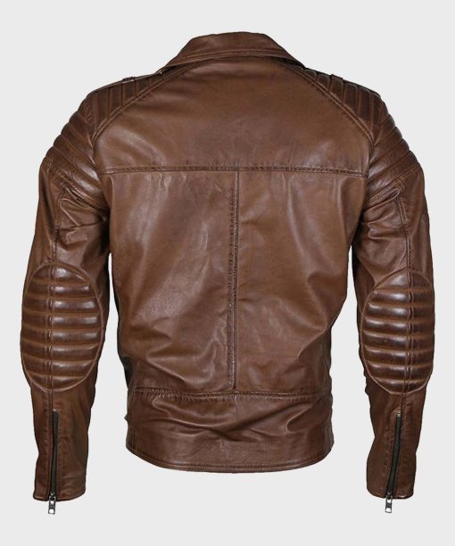 Mens Classic Brown Biker Leather Jacket