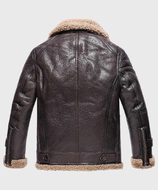Mens Brown Shearling Leather Jacket