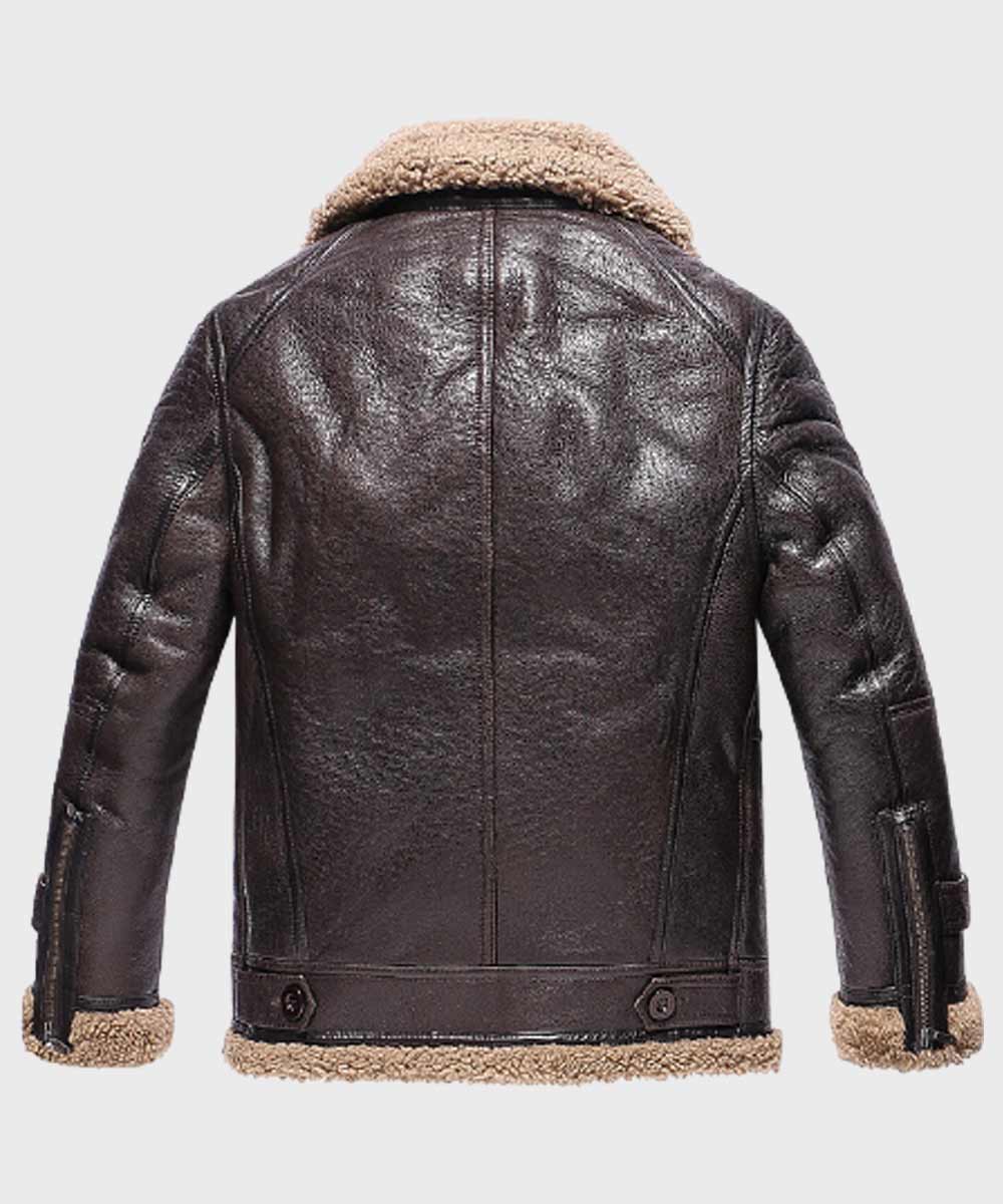 Details about   Men Dark Brown New Biker Motorcycle Shearling Sheepskin Real Leather Jacket Men
