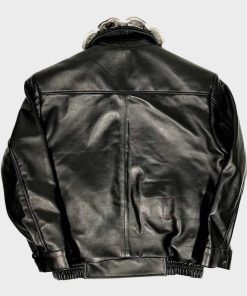 Frank Black Sheepskin Jacket With Chinchilla Collar