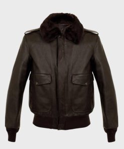 Brown Shearling A2 Bomber Leather Jacket