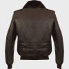 A2 Shearling Brown Bomber Leather Jacket
