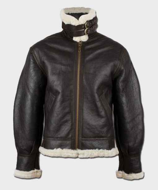 Black B3 Mens Shearling Leather Jacket