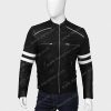 Mens Black Retro Cafe Racer Leather Jacket