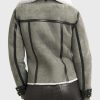 Grey Shearling Sheepskin Jacket for Mens Leather