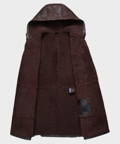 Mens Sheepskin Shearling Brown Leather Coat