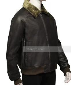 Black Faux Collar Bomber jacket Mens