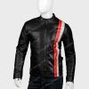 Red and White Black Biker Jacket for Mens Outfits