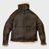 Aviator Brown Shearling Fur Leather Jacket