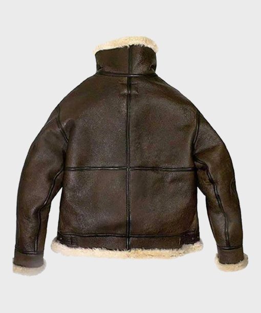 Aviator Brown Shearling Fur Leather Jacket