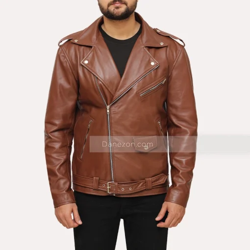 Brown Leather Motorcycle Jacket