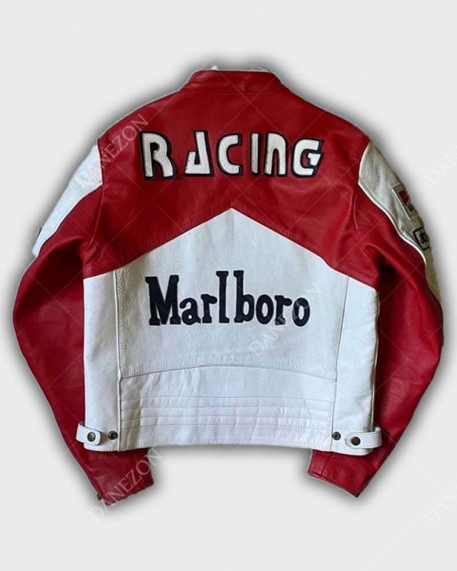 Vintage Red and White Marlboro Racing Jacket - Danezon