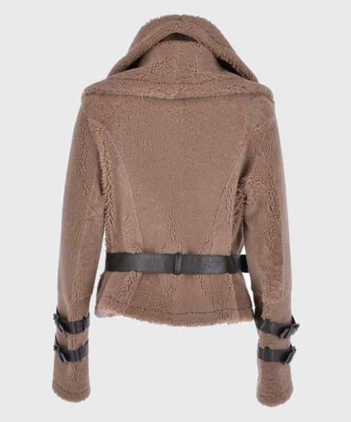 Brown Fur Shearling Jacket for Womens
