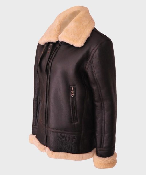 Aviator Women's Brown Leather B3 Shearling Jacket