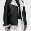 Black Belted Asymmetrical Womens Motorcycle Leather Jacket