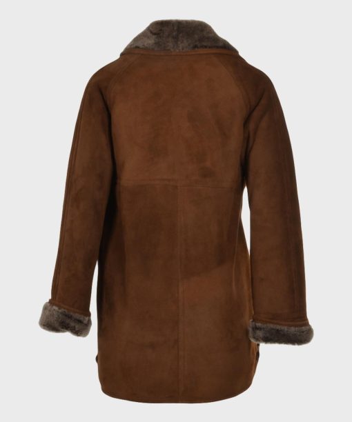 Dark Brown Sheepskin Shearling Leather Coat