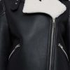 Womens Black Shearling Leather Jacket