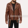 Brown Motorcycle Mens Leather Jacket