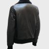Mens Bomber Leather Black Shearling Jacket