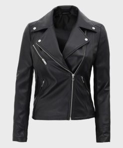 Womens Motorcycle Black Leather Jacket