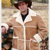 Marlboro Man Brown Suede Shearling Leather Jacket