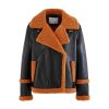 Mens Brown Shearling Sheepskin Leather Jacket