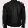 Mens Cafe Racer Retro Black Leather Motorcycle Jacket