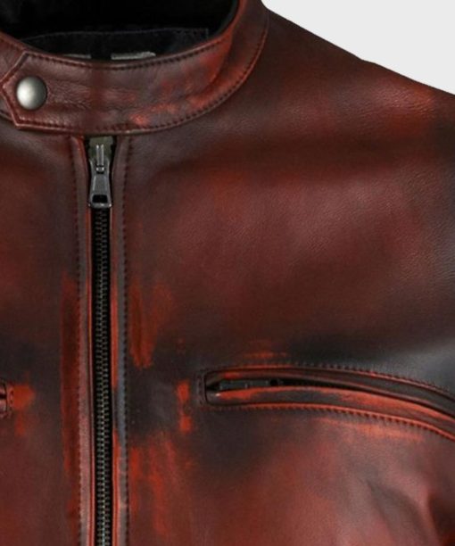 Brown Distressed Mens Vintage Retro Jacket
